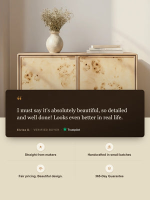 Aurea Burl Two Door Cabinet - Natural