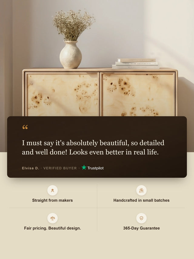 Aurea Burl Two Door Cabinet - Natural