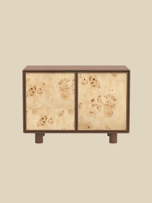 Aurea Burl Two Door Cabinet - Walnut