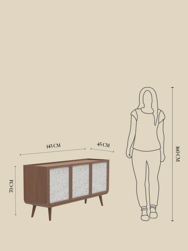 Kael Three Door Sideboard - Walnut