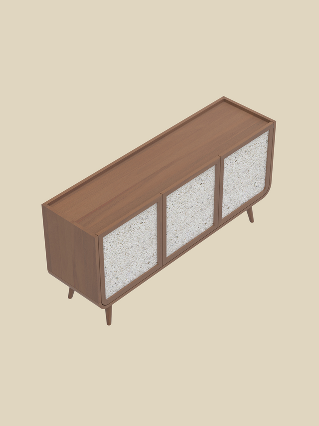 Kael Three Door Cabinet - Walnut