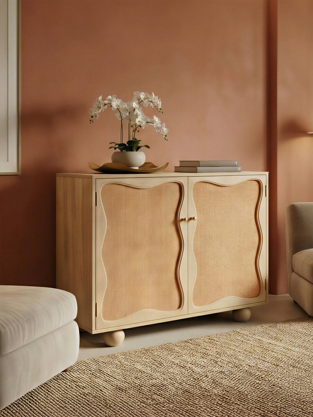 Carlo Two Door Cabinet With Cane