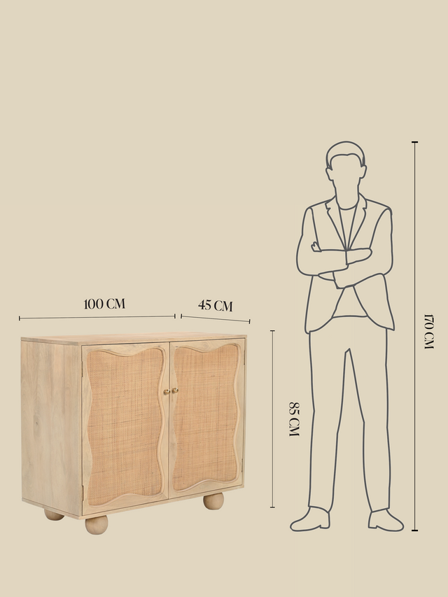 Carlo Two Door Cabinet With Cane