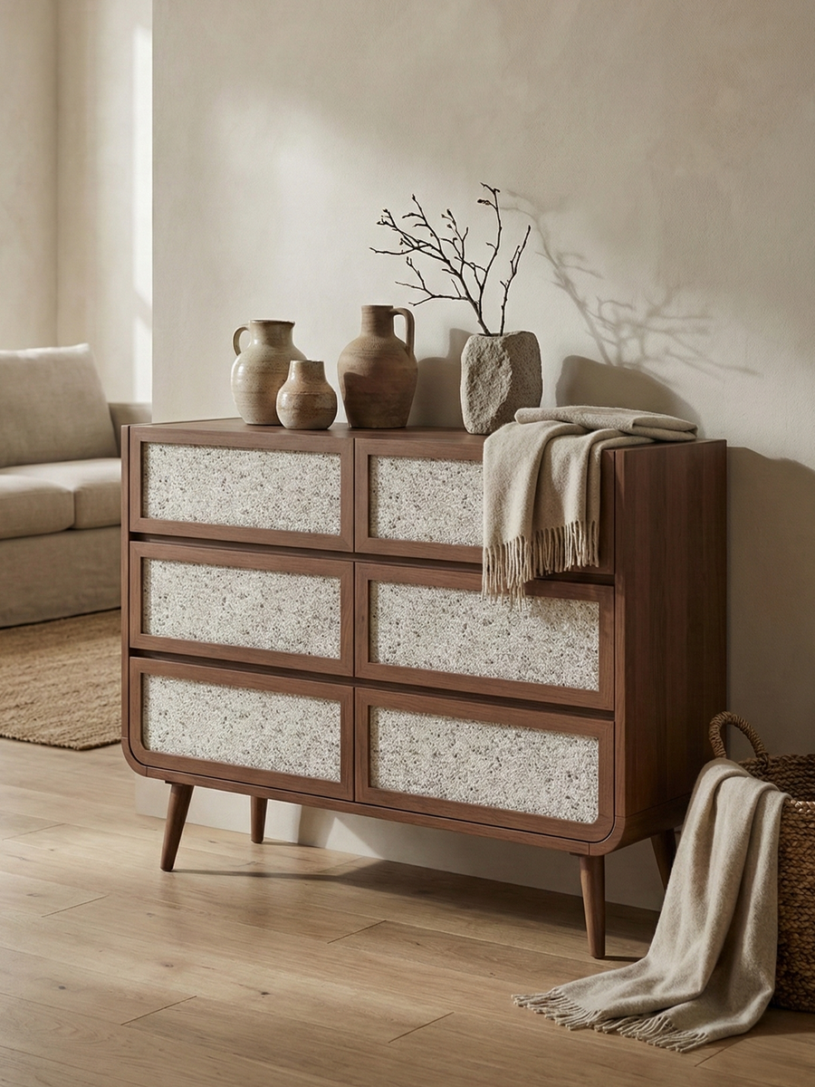 Kael Six Drawer Chest - Walnut