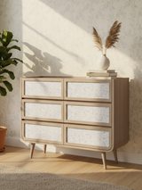 Kael Six Drawer Chest - Natural