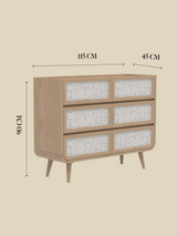 Kael Six Drawer Chest - Natural