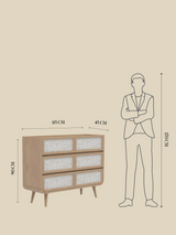 Kael Six Drawer Chest - Natural