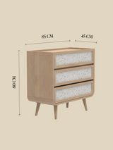 Kael Three Drawer Chest - Natural