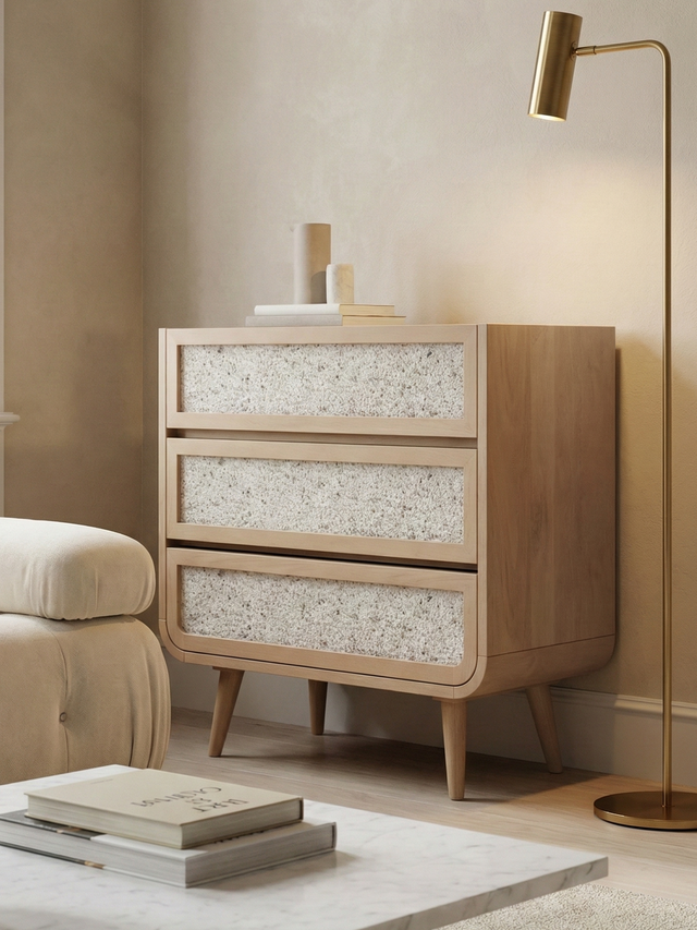 Kael Three Drawer Chest - Natural