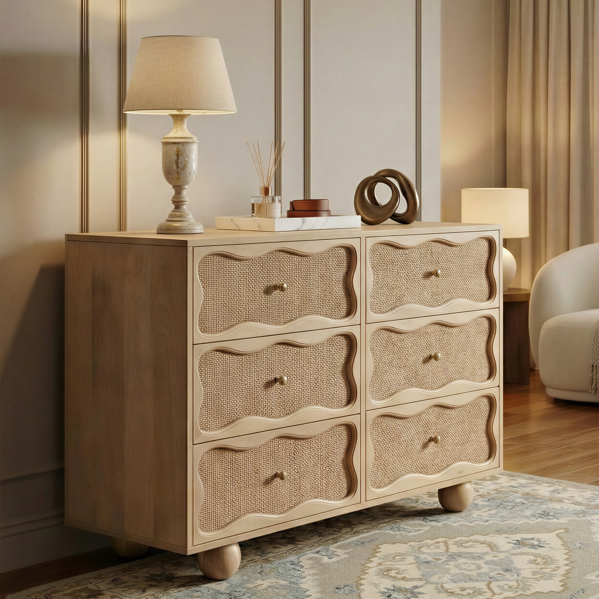 Feable Chest Paxon Six Drawer Chest With Cane – FABLEROOM