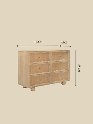 Paxon Six Drawer Chest With Cane