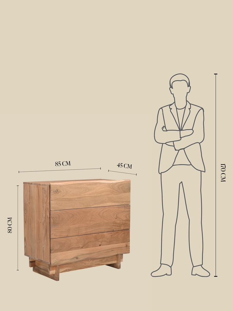 Alder Three Drawer Chest