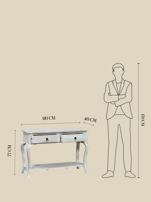 Rustic Haven Console Table - White