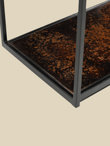 Astra Iron Console Table with Glass Top