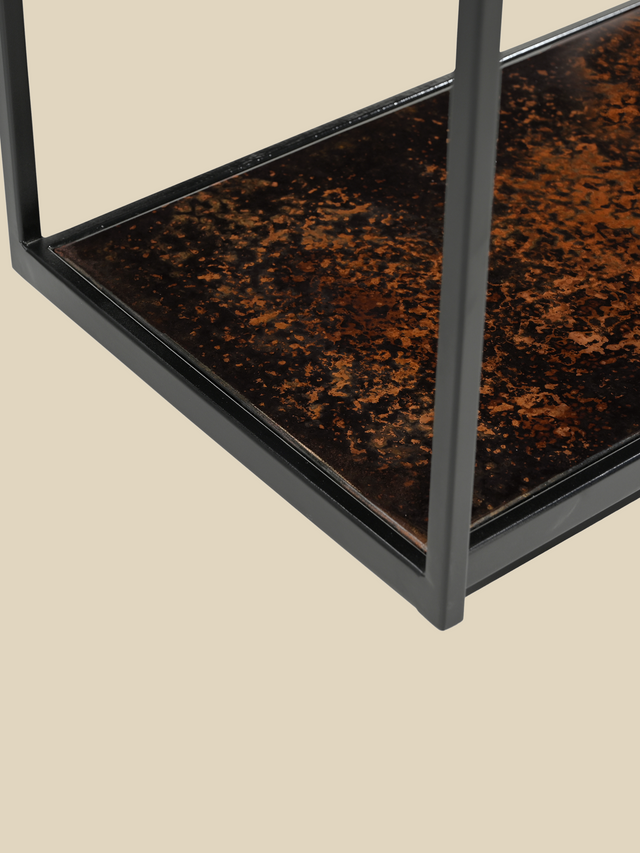 Astra Iron Console Table with Glass Top