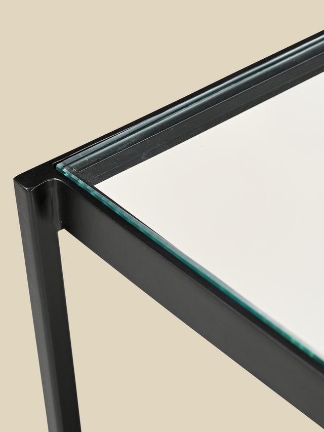 Astra Iron Console Table with Glass Top