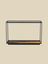 Astra Iron Console Table with Glass Top
