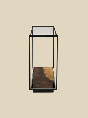 Astra Iron Console Table with Glass Top