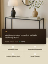 Nova Iron Console Table with Glass Top