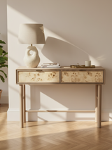 Aurea Burl Two Drawer Console Table - Natural