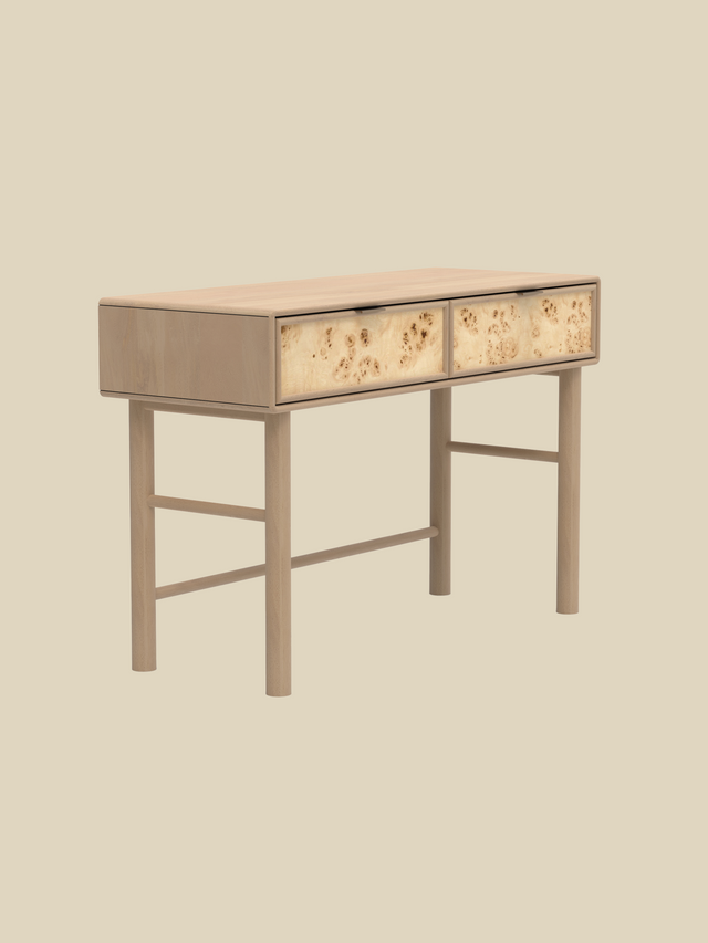 Aurea Burl Two Drawer Console Table - Natural