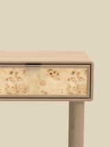 Aurea Burl Two Drawer Console Table - Natural