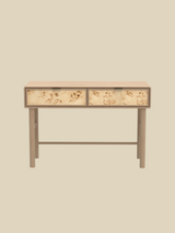 Aurea Burl Two Drawer Console Table - Natural
