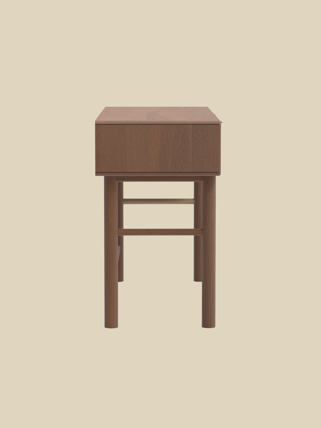 Aurea Burl Two Drawer Console Table - Walnut