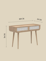 Kael Two Drawer Console Table - Natural