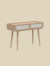 Kael Two Drawer Console Table - Natural