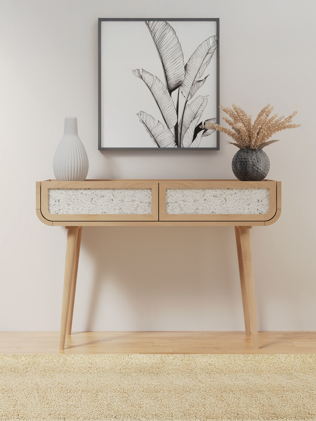 Kael Two Drawer Console Table - Natural