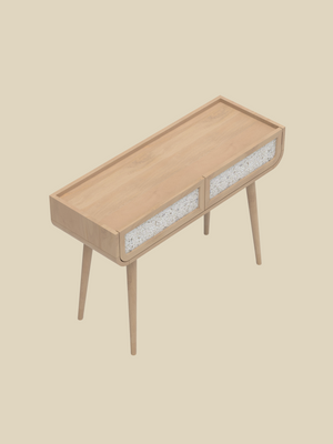 Kael Two Drawer Console Table - Natural