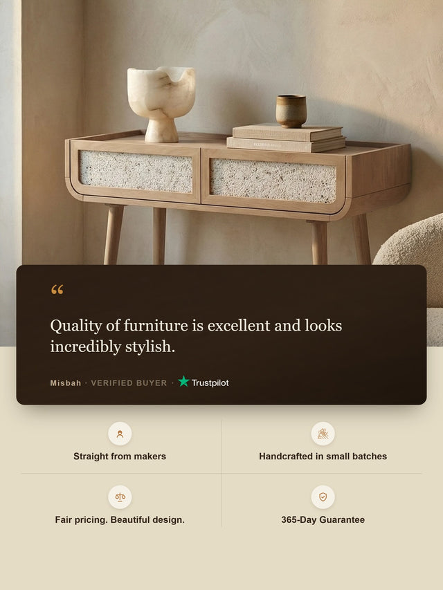 Kael Two Drawer Console Table - Natural