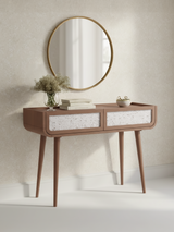 Kael Two Drawer Console Table - Walnut