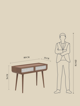 Kael Two Drawer Console Table - Walnut