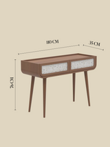 Kael Two Drawer Console Table - Walnut