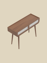 Kael Two Drawer Console Table - Walnut
