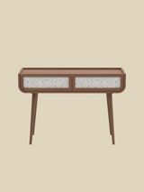 Kael Two Drawer Console Table - Walnut