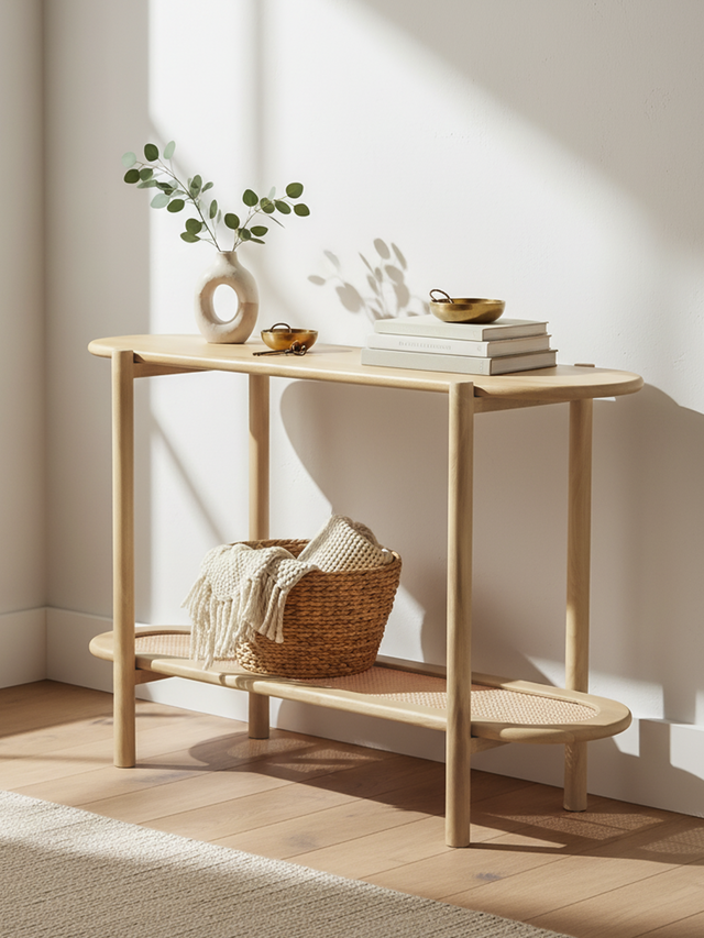 Elora Rattan Console Table