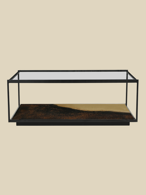 Astra Iron Coffee Table with Glass Top