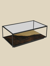 Astra Iron Coffee Table with Glass Top