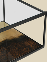 Astra Iron Coffee Table with Glass Top