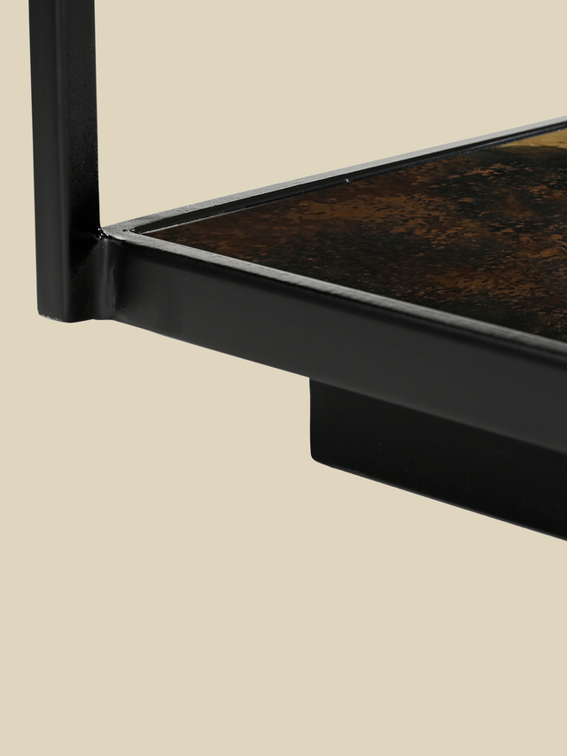 Astra Iron Coffee Table with Glass Top