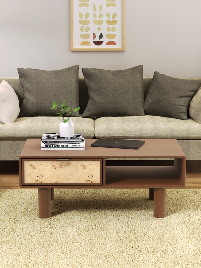 Aurea Burl Coffee Table - Walnut