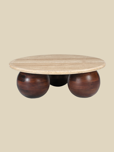 Soraya Travertine Top Coffee Table