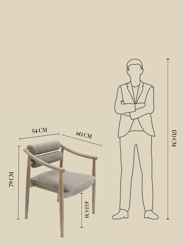 Rowan Brown Upholstered Dining Chair