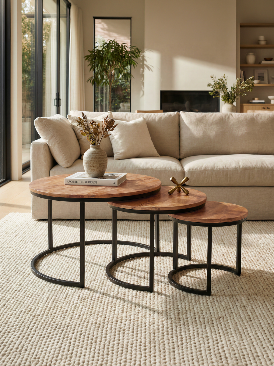 Silvana Mango Wood Nesting Coffee Table