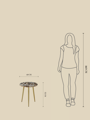 Damon Agate Side Table - Blue & Black
