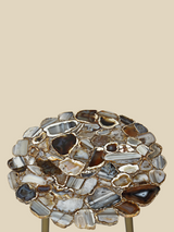 Damon Agate Side Table - Blue & Black