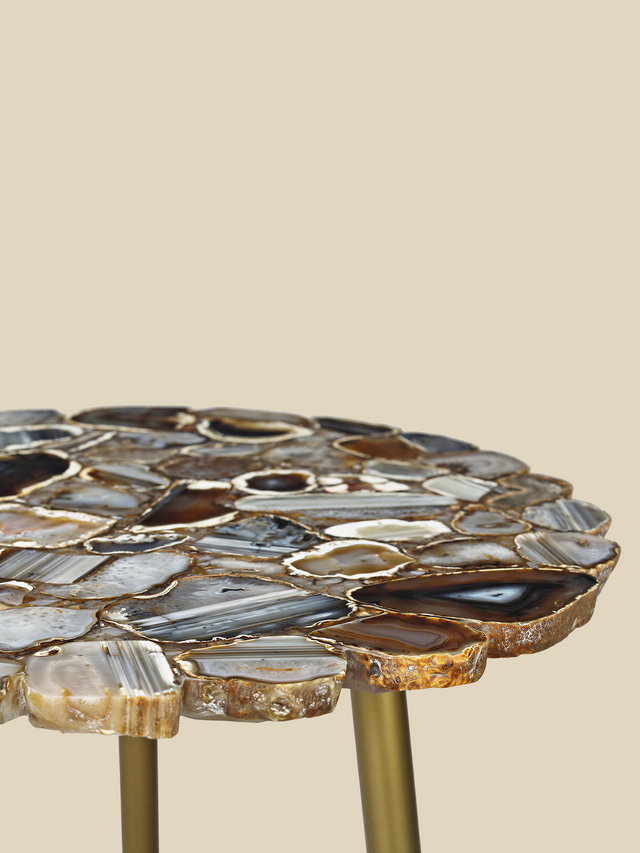 Damon Agate Side Table - Blue & Black